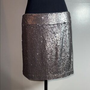 Halston Heritage sequin mini skirt SZ 8